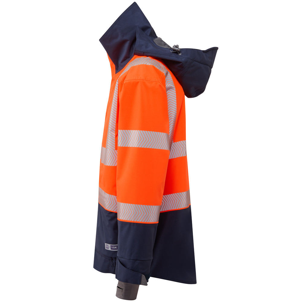 Leo DARTMOOR Hi-Vis Orange/Navy Waterproof Jacket J05-O/NV-LEO