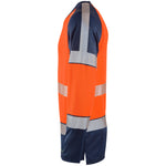 Leo RUDA Hi-Vis Orange/Navy Print T-Shirt T17-O/NP-LEO