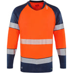 Leo RUDA Hi-Vis Orange/Navy Print T-Shirt T17-O/NP-LEO