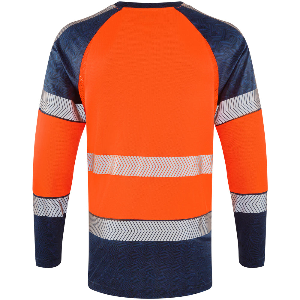 Leo RUDA Hi-Vis Orange/Navy Print T-Shirt T17-O/NP-LEO