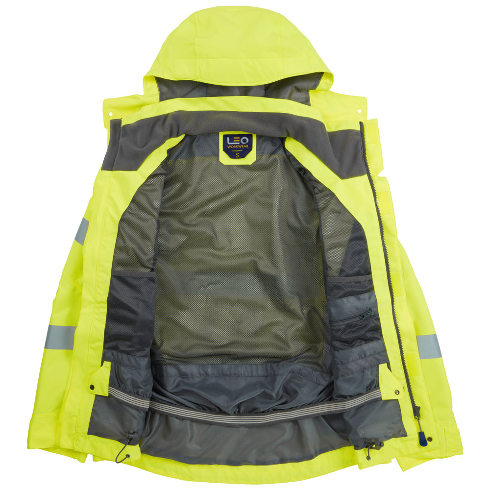 Leo EXMOOR Hi-Vis Yellow Waterproof Jacket J04-Y-LEO