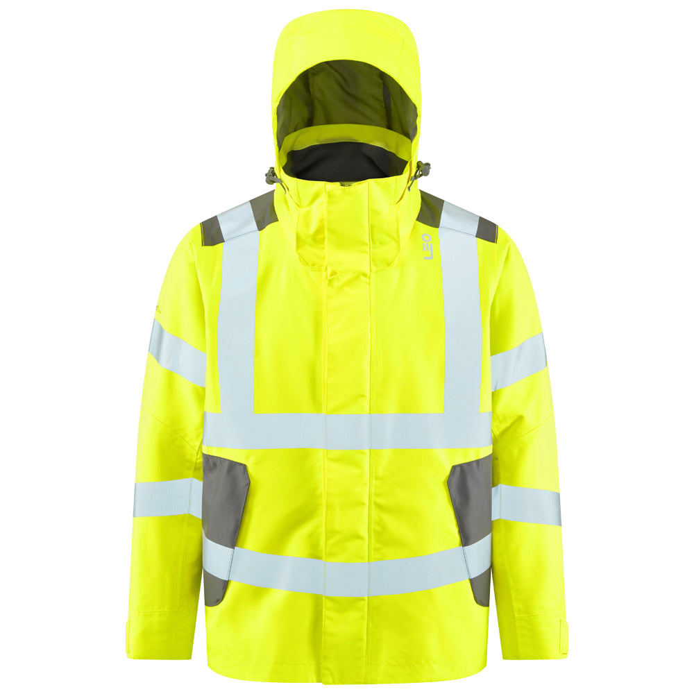Leo EXMOOR Hi-Vis Yellow Waterproof Jacket J04-Y-LEO