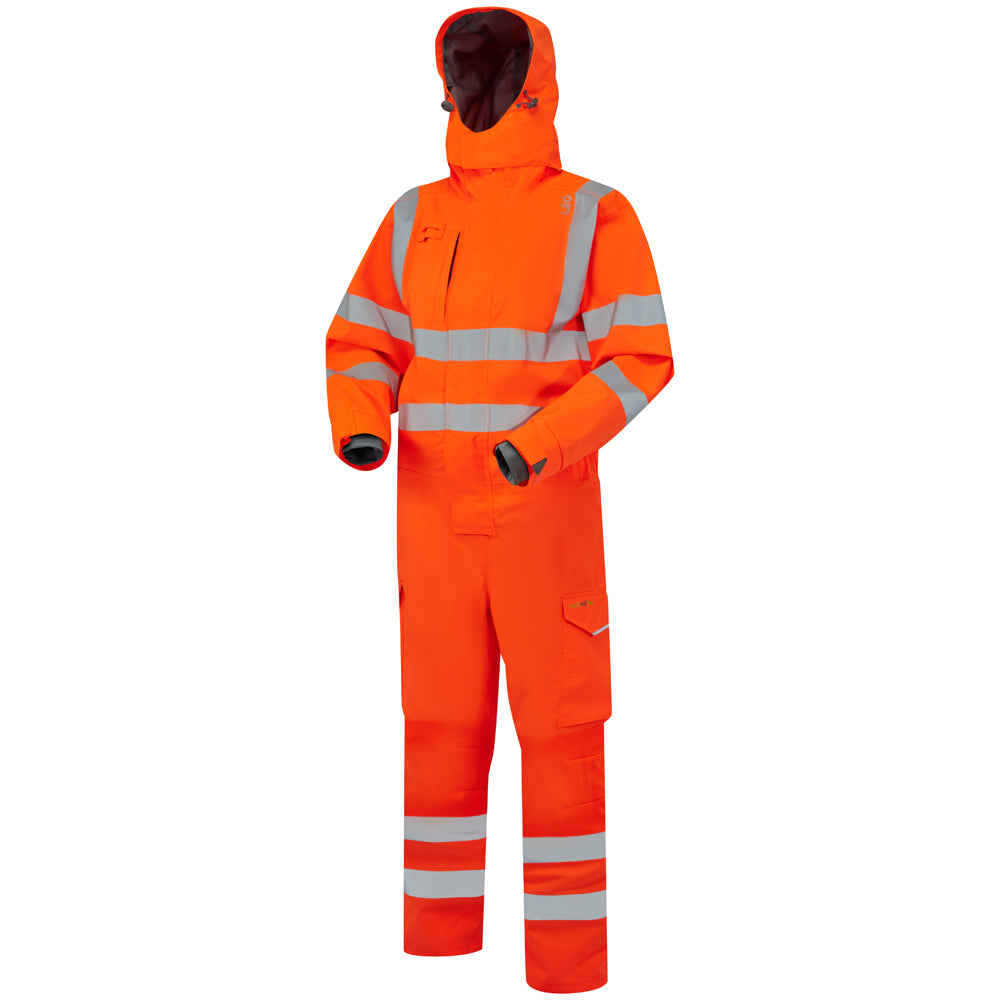 Leo WATERTOWN Hi-Vis Orange Waterproof Coverall CV02-O-LEO