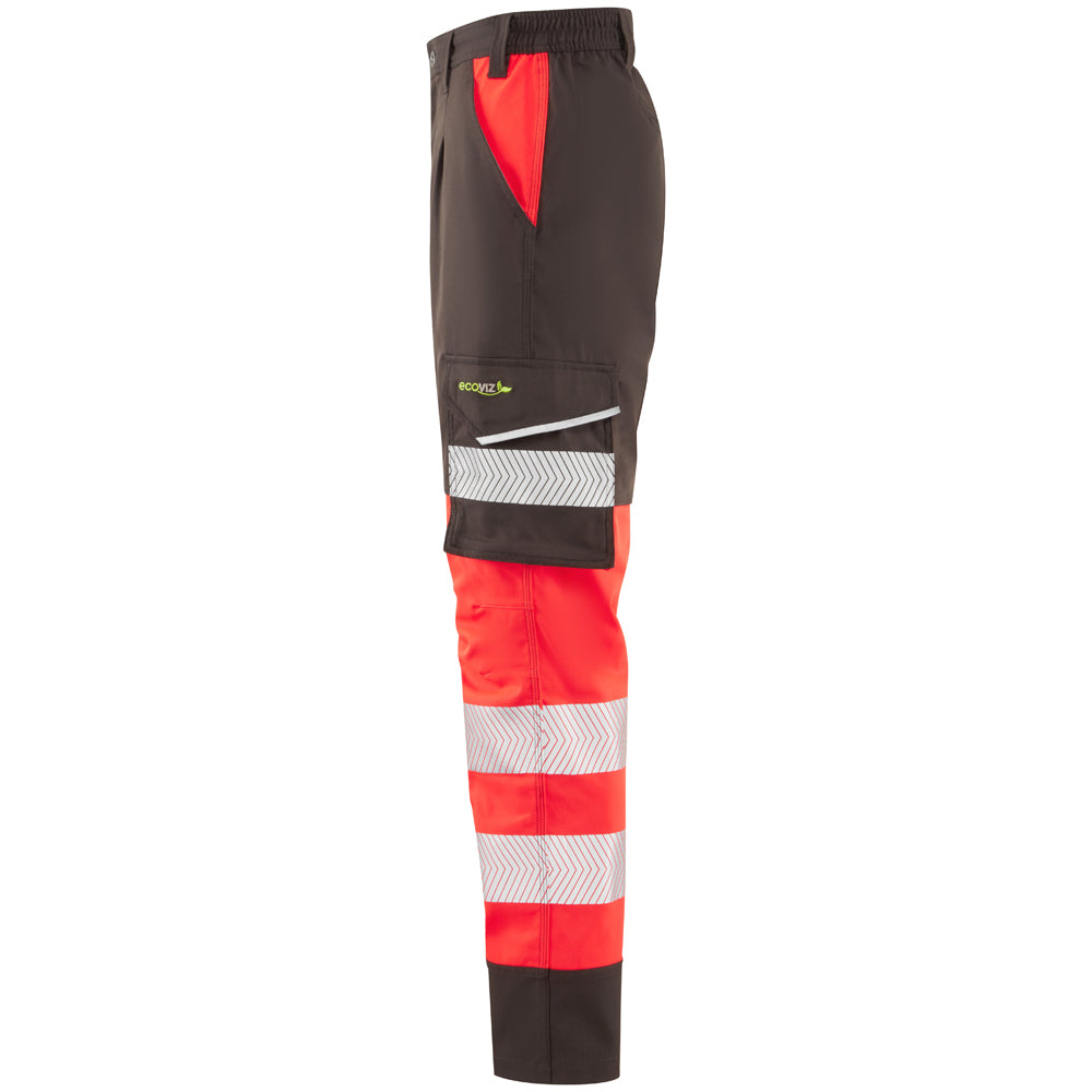 Leo WINSWELL Women's Hi-Vis Red/Grey Stretch Work Trousers CL05-R/GY-LEO