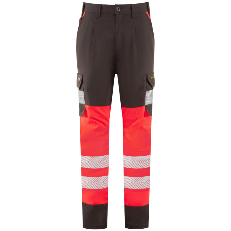Leo WINSWELL Women's Hi-Vis Red/Grey Stretch Work Trousers CL05-R/GY-LEO