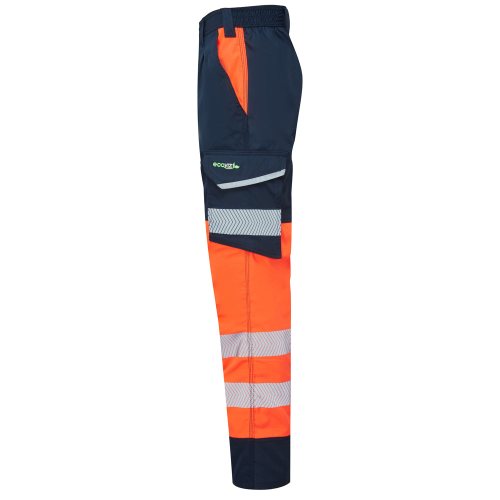 Leo WINSFORD Hi-Vis Orange Navy Stretch Work Trousers Class 1 CT05-O/NV-LEO