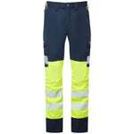 Leo WINSFORD Hi-Vis Yellow Navy Stretch Work Trousers Class 1 CT05-Y/NV-LEO