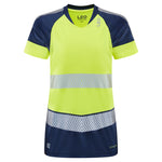 Leo LORNA Hi-Vis Yellow/Navy Print Long Sleeve T-Shirt TL16-Y/NP-LEO