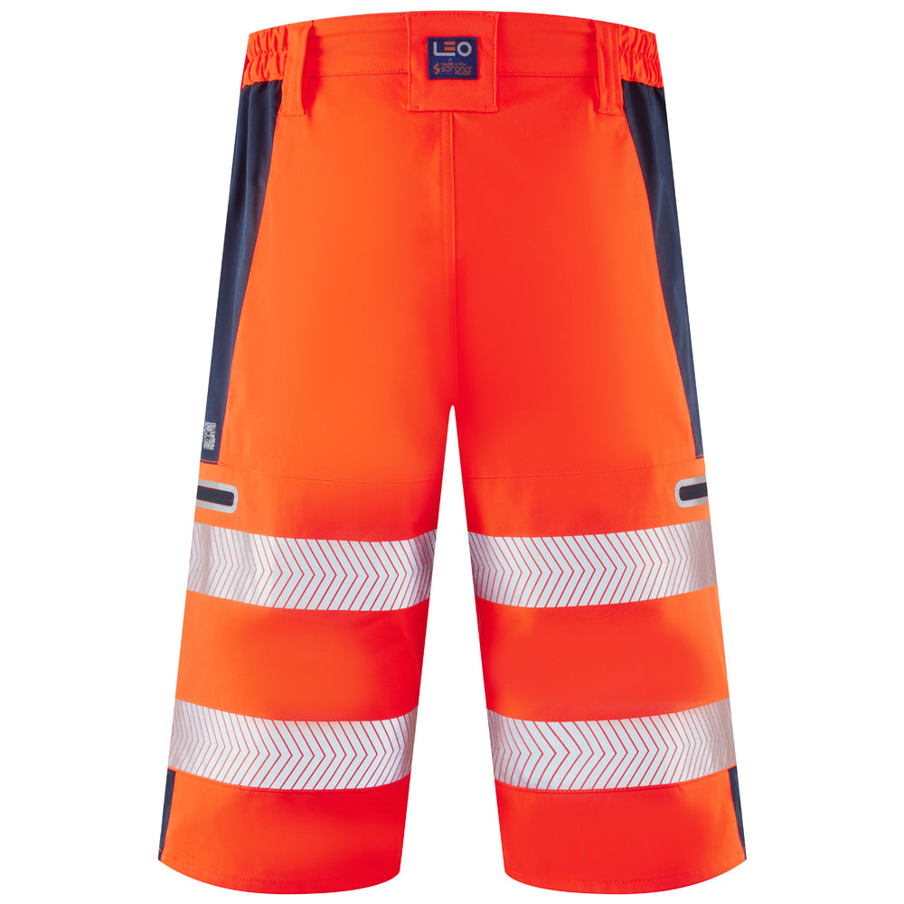 Leo KINGSLEY Hi-Vis Orange/Navy Stretch Work Shorts SH06-O/NV-LEO