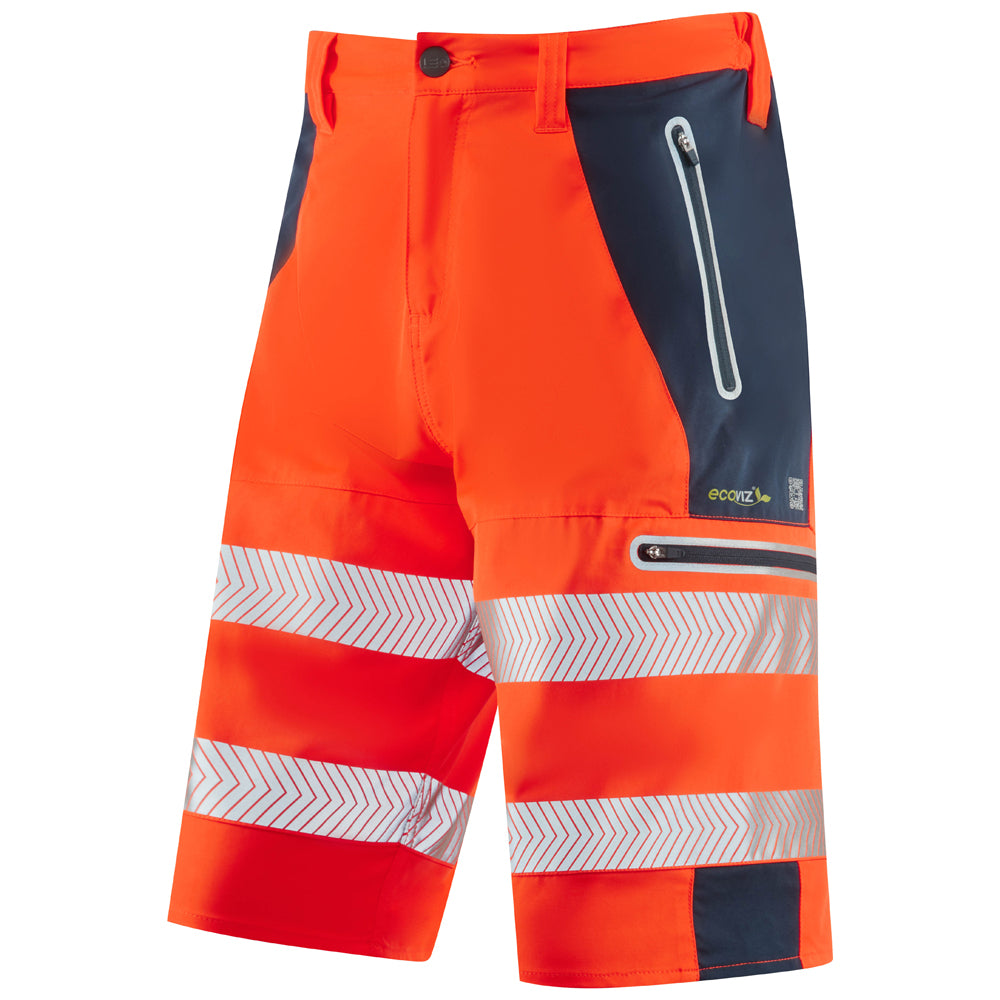 Leo KINGSLEY Hi-Vis Orange/Navy Stretch Work Shorts SH06-O/NV-LEO