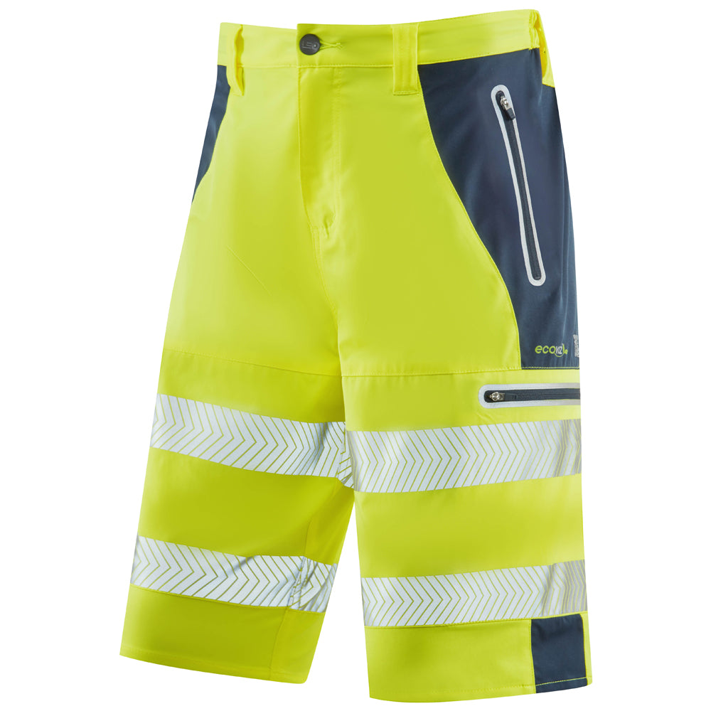 Leo KINGSLEY Hi-Vis Yellow/Navy Stretch Work Shorts SH06-Y/NV-LEO
