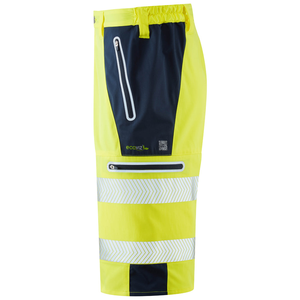 Leo KINGSLEY Hi-Vis Yellow/Navy Stretch Work Shorts SH06-Y/NV-LEO