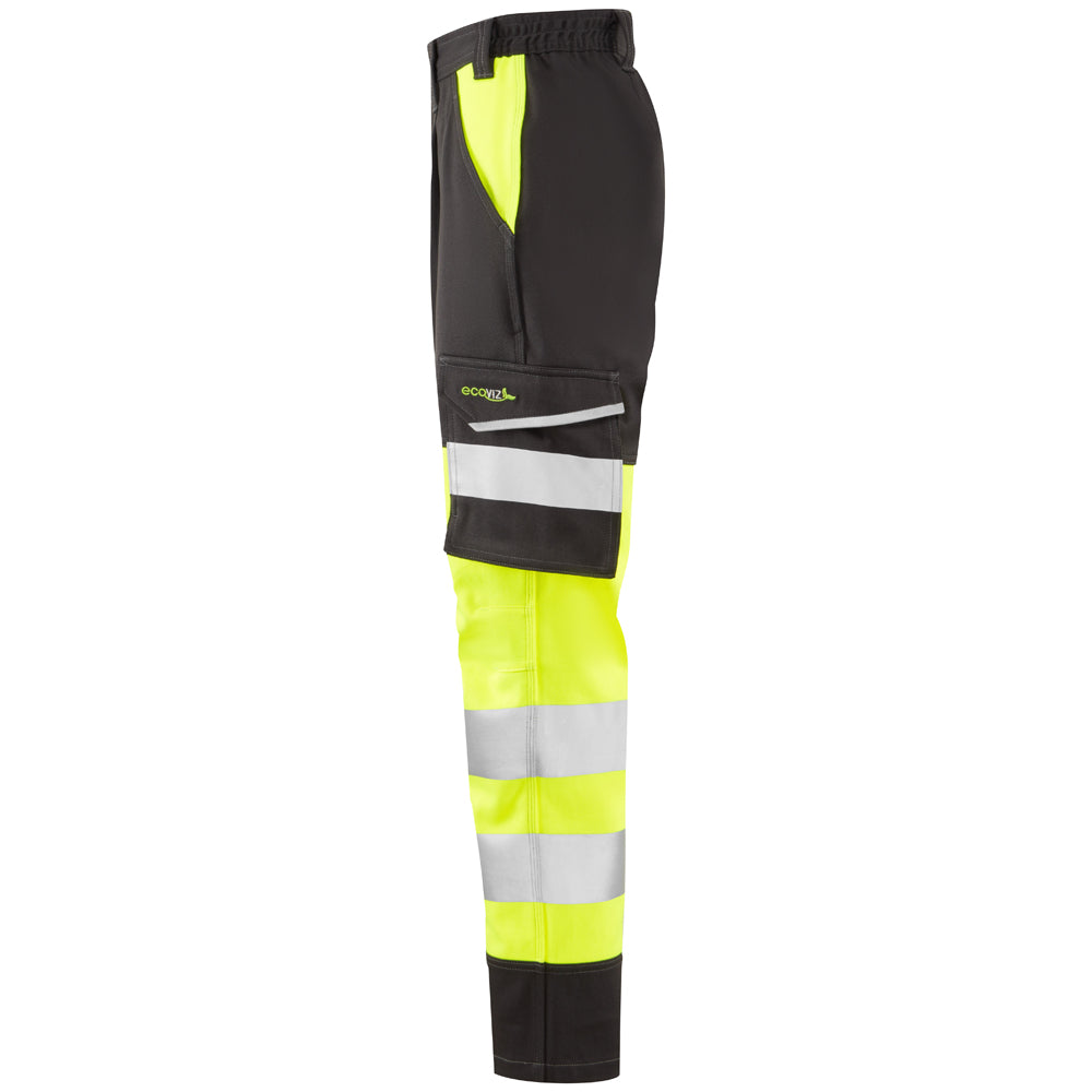 Leo BECKAMOOR Women's Hi-Vis Yellow Stretch Cargo Trousers CL04-Y/AN-LEO