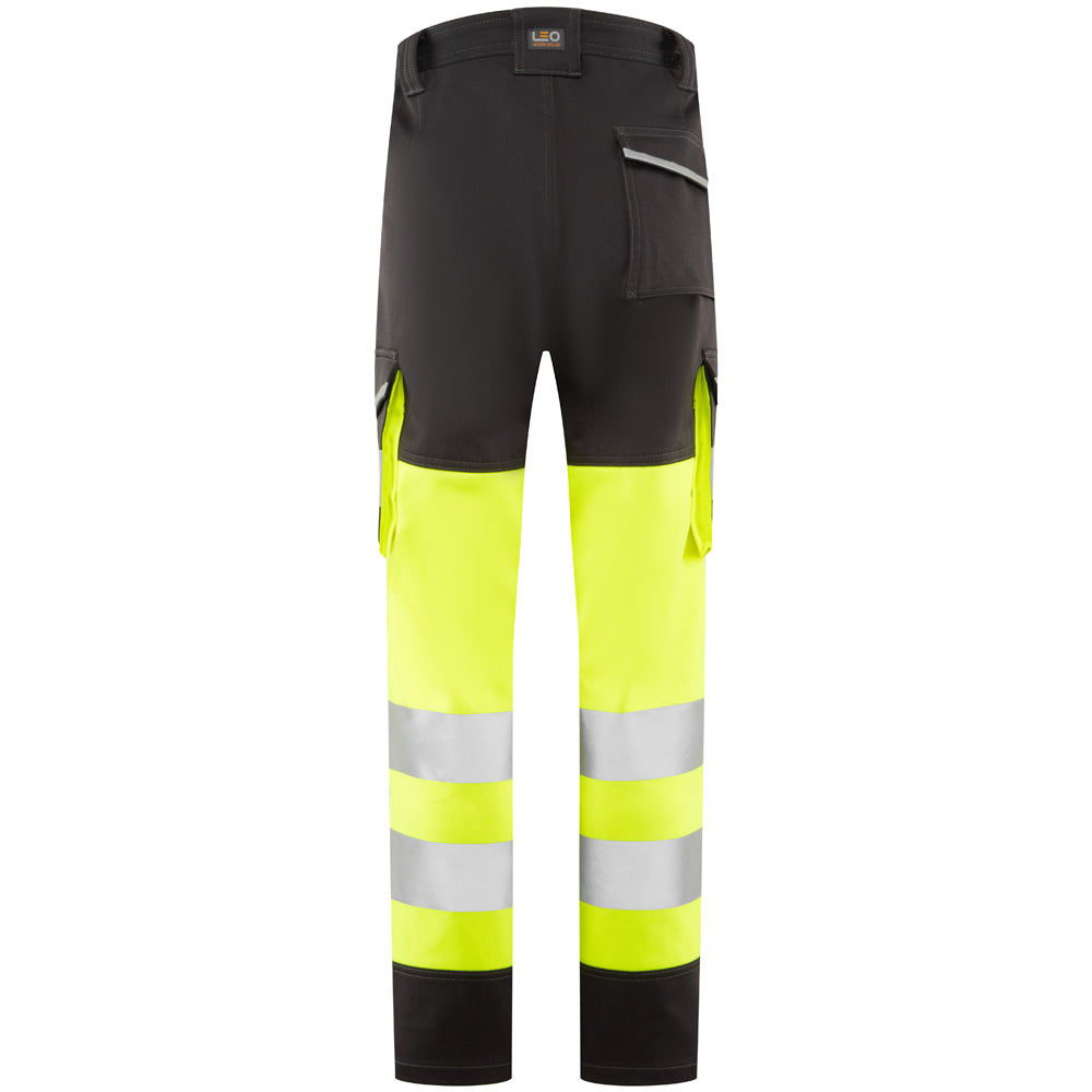 Leo BECKAMOOR Women's Hi-Vis Yellow Stretch Cargo Trousers CL04-Y/AN-LEO