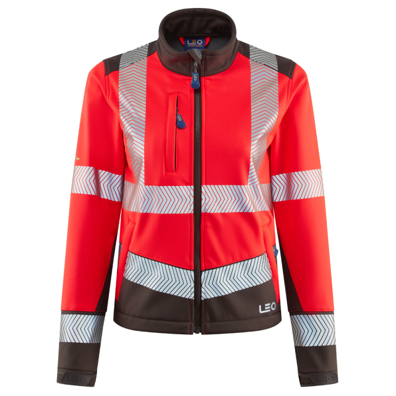 Leo PENNYWELL Hi-Vis Red/Grey Softshell Jacket SJL02-R/GY-LEO