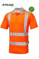 PULSAR LIFE Men's Hi-Vis Orange Short Sleeve Polo Shirt LFE901