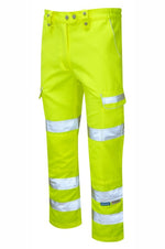 Women's Hi-Vis Yellow Combat Trousers Durable Workwear P346LDS-YEL