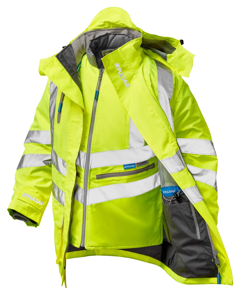 PULSAR Protect 7-in-1 Hi-Vis Storm Coat Yellow P487-R