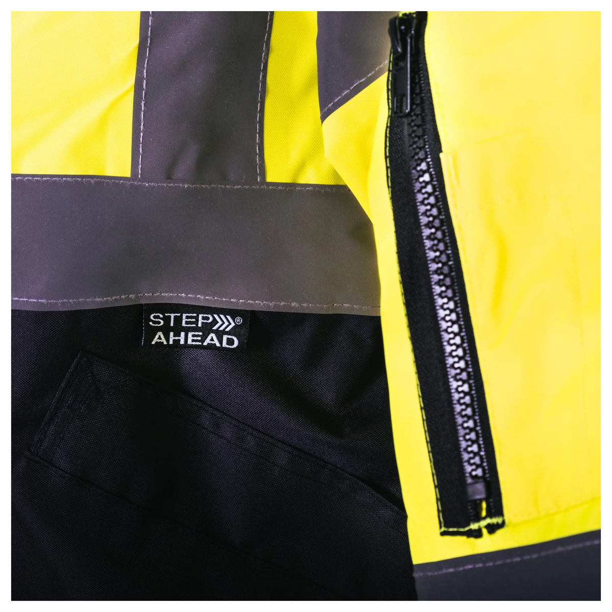 Step Ahead Hi Visibility Yellow/Navy Two Tone Bomber Jacket