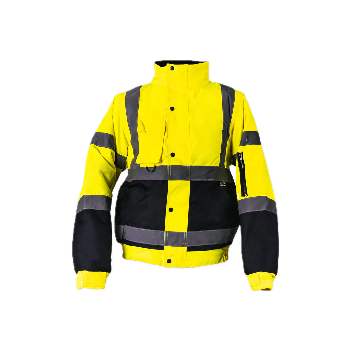 Step Ahead Hi Visibility Yellow/Navy Two Tone Bomber Jacket