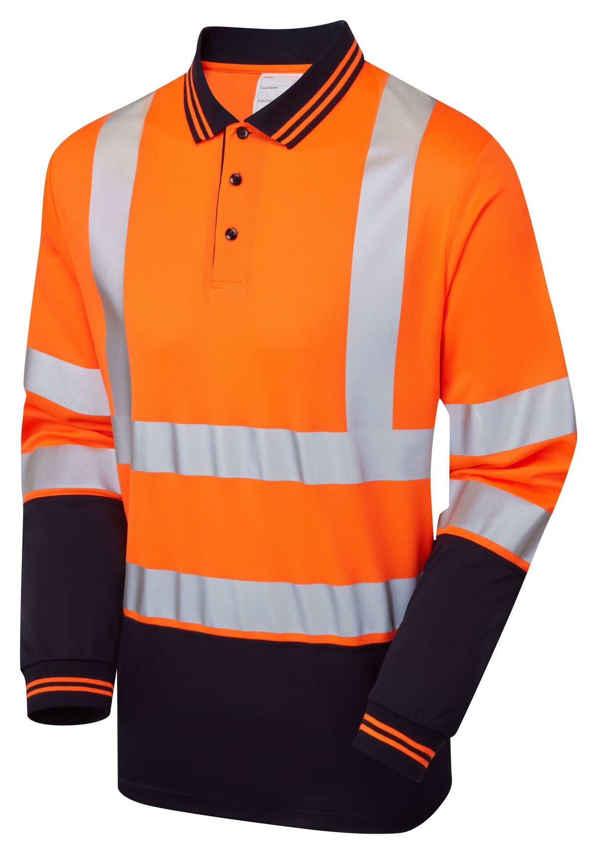 PULSAR Protect Hi-Vis Long Sleeve Polo Shirt Orange P303-R