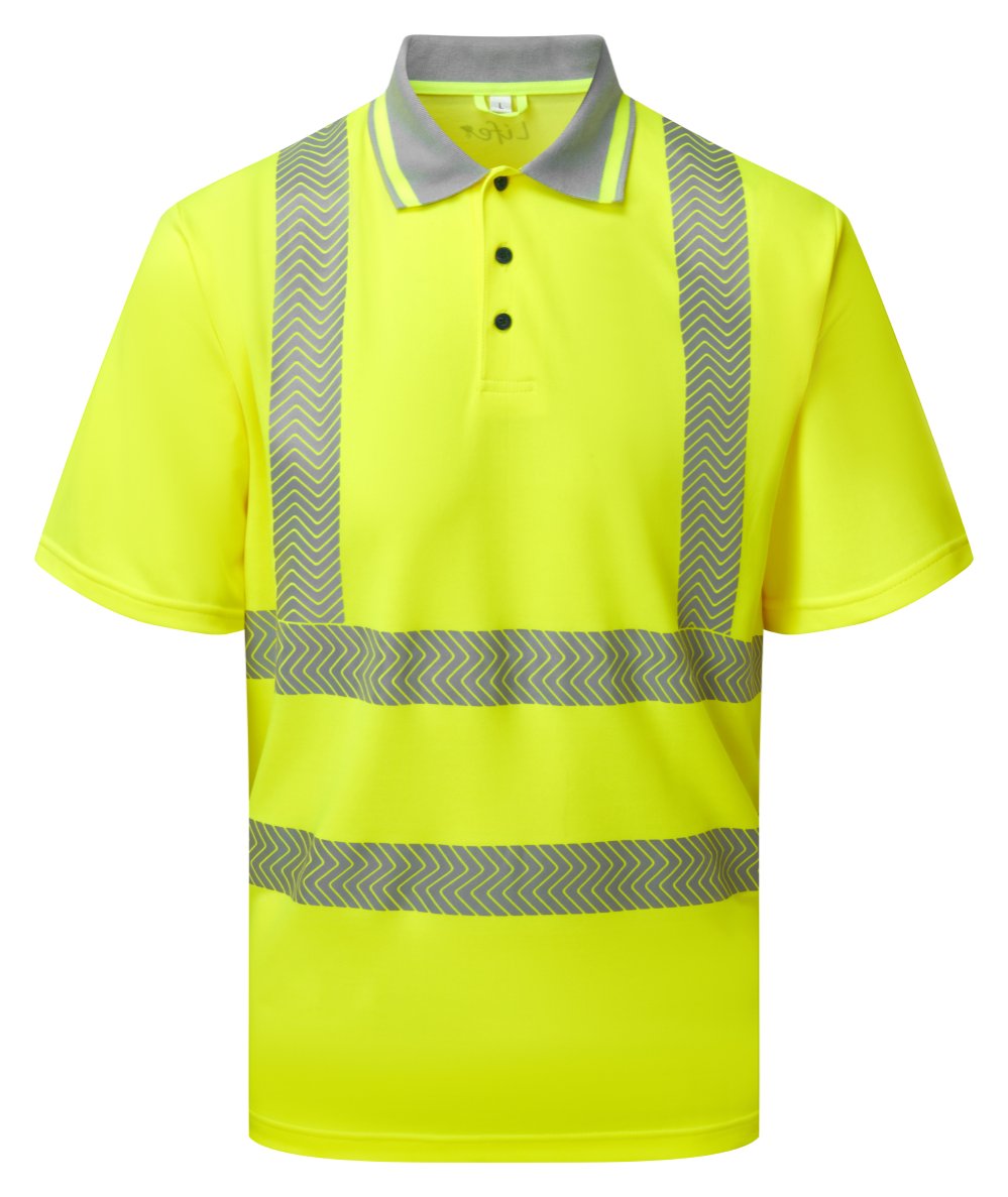 PULSAR LIFE Men's Hi-Vis Short Sleeve Yellow Polo Shirt LFE923