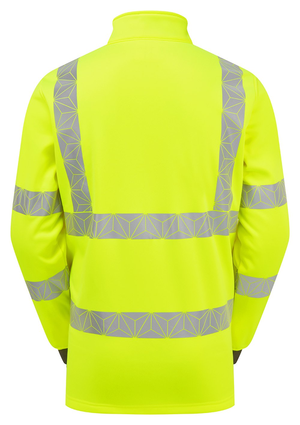 Hi-Vis Yellow Quarter Zip Sweatshirt Recycled Workwear RCT804