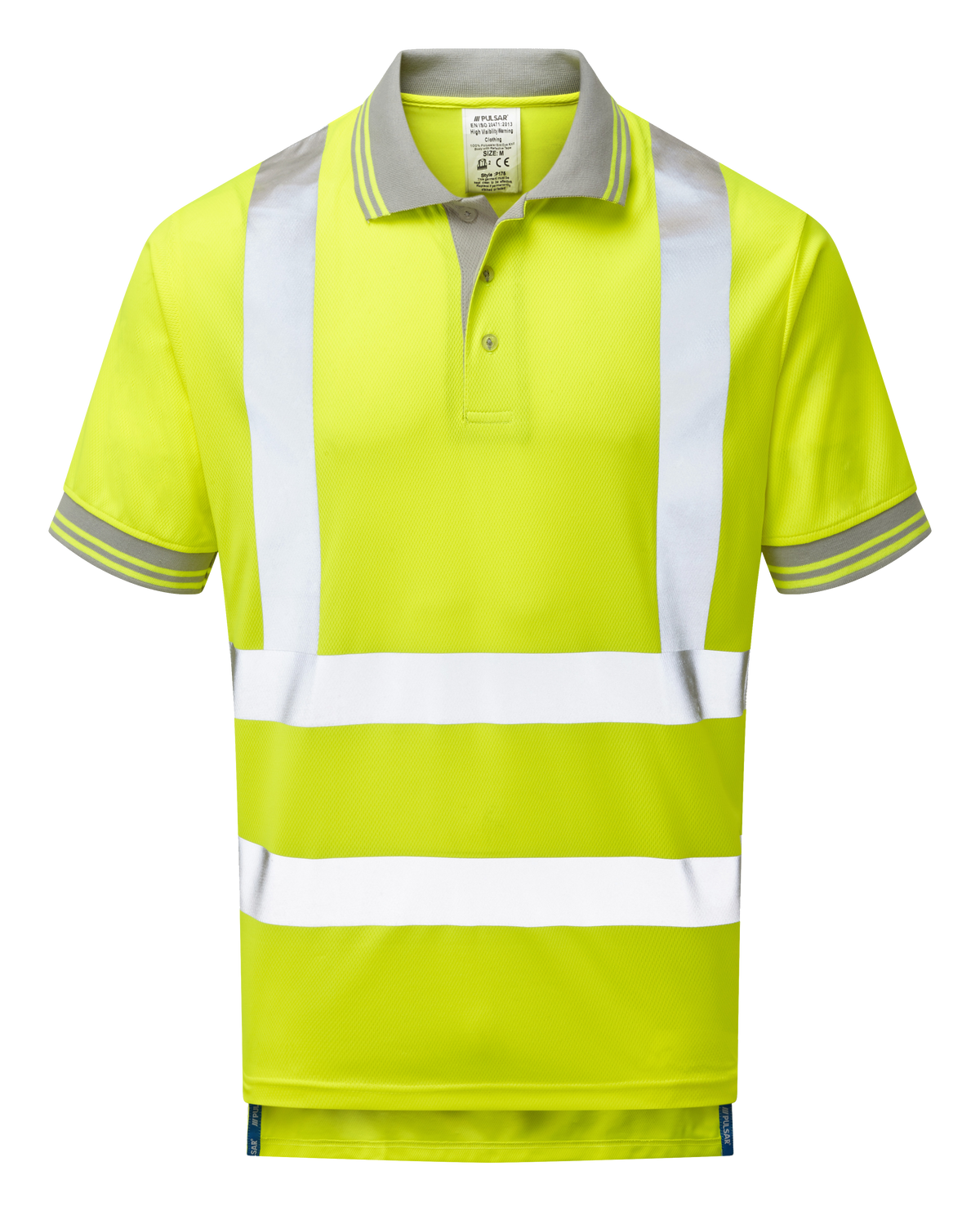 Hi-Vis Yellow Polo Shirt Moisture Wicking Workwear P175-YEL