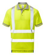 Hi-Vis Yellow Polo Shirt Moisture Wicking Workwear P175-YEL