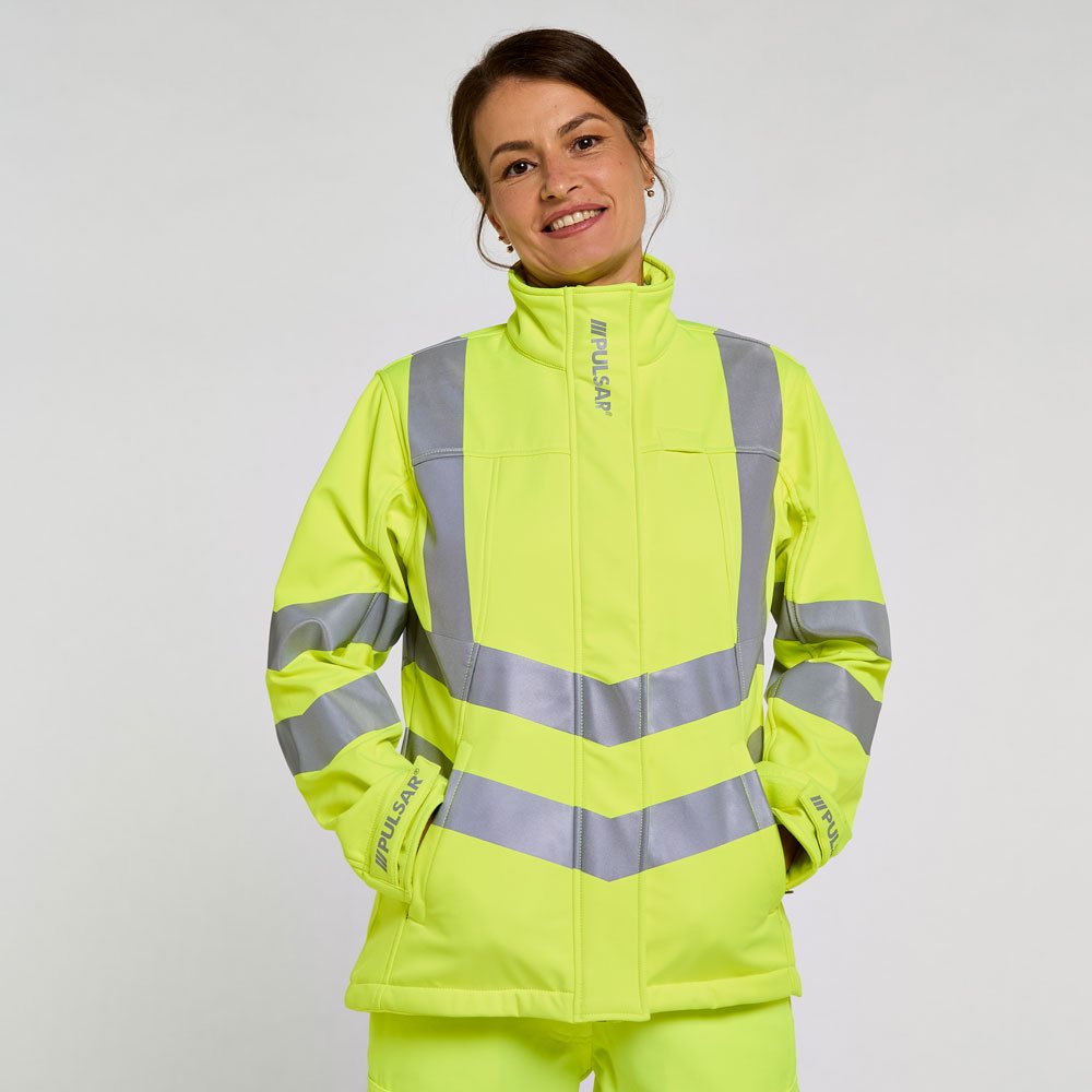 PULSAR Women's Hi-Vis Softshell Jacket Yellow P706-R