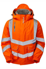 Hi-Vis Orange Padded Bomber Jacket Waterproof PR496-ORG