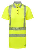 Women's Hi-Vis Yellow Bamboo Polo Shirt LFE973-NB