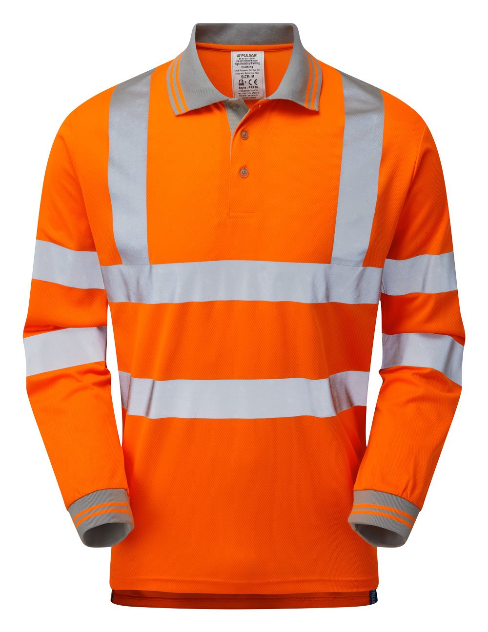 PULSAR Protect Hi-Vis Long Sleeve Polo Shirt PR470-R