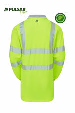 PULSAR LIFE Men's Hi-Vis Yellow Long Sleeve Polo Shirt LFE903