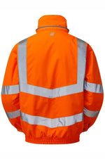 Hi-Vis Orange Padded Bomber Jacket Waterproof PR496-ORG
