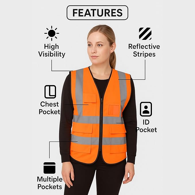 Step Ahead High Visibility Executive Waistcoat Vest EN ISO 20471 – Railway, Construction & Utility Workwear