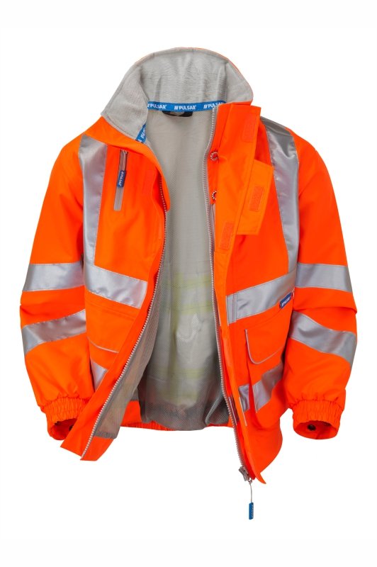 Hi-Vis Orange Mesh Lined Bomber Jacket Waterproof PR515-ORG