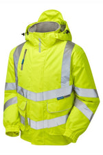 Hi-Vis Yellow Padded Bomber Jacket Waterproof P191-YEL