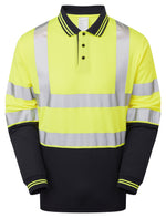 PULSAR Protect Hi-Vis Long Sleeve Polo Shirt Yellow P302-R