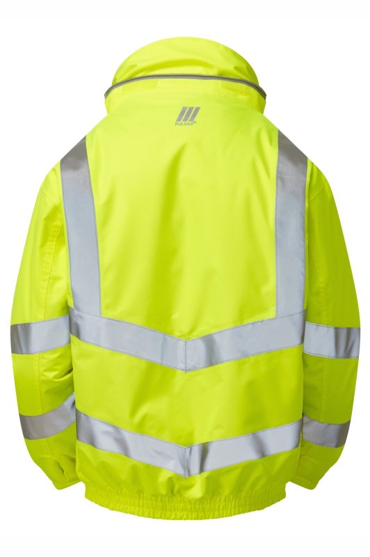 Hi-Vis Yellow Padded Bomber Jacket Waterproof P191-YEL
