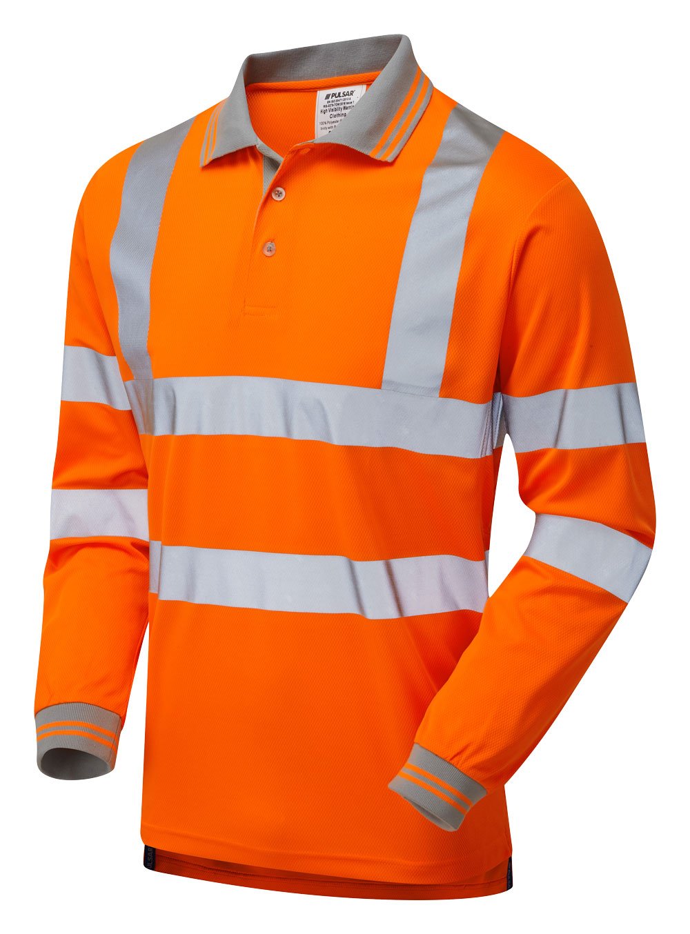 PULSAR Protect Hi-Vis Long Sleeve Polo Shirt PR470-R