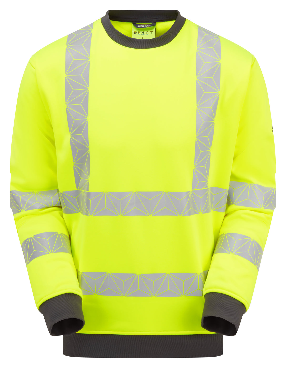 Hi-Vis Yellow Sweatshirt Recycled Fleece Workwear RCT806-YEL