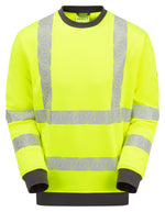 Hi-Vis Yellow Sweatshirt Recycled Fleece Workwear RCT806-YEL