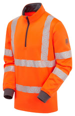 Hi-Vis Orange Quarter Zip Sweatshirt Recycled Workwear RCT805
