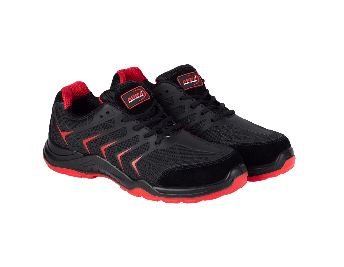 A10-VIPER S1P Black KPU Suede Safety Trainers – Steel Toe, Lightweight, Slip Resistant