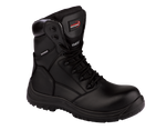 A8-SCOUT S3 Waterproof Metal-Free Safety Combat Boots – Black Leather, Memory Foam, SRC Rated