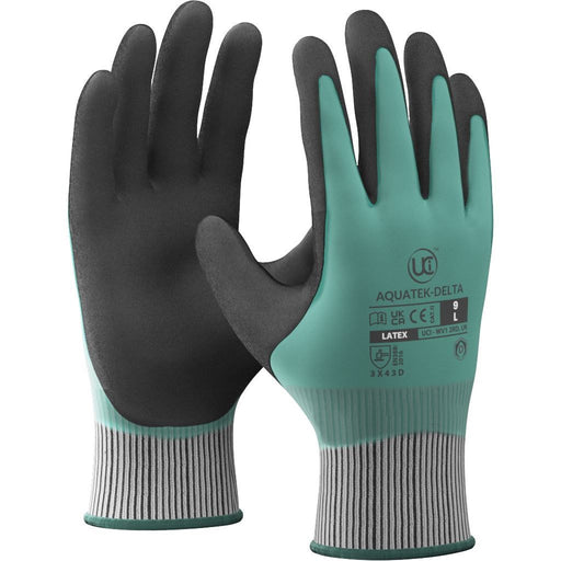 AquaTek Delta Dual Coated Latex Gloves Cut and water Resistant Level D