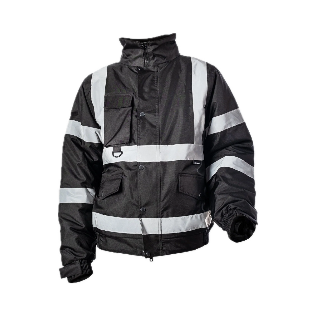 Step Ahead Hi Visibility Black Bomber Jacket