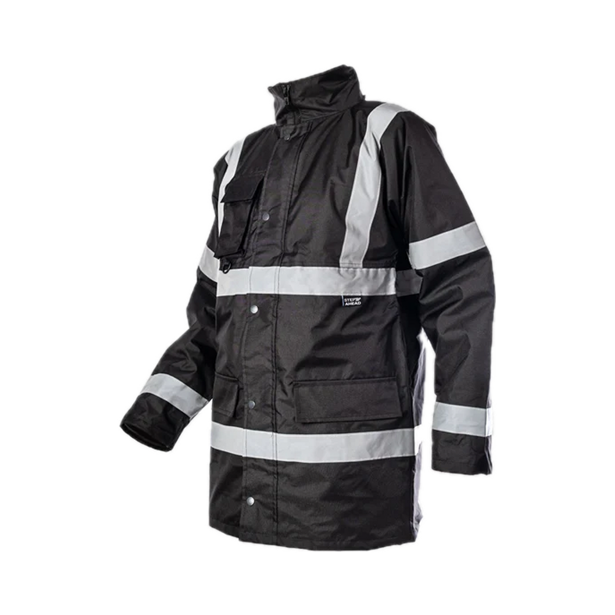Step Ahead Hi Visibility Black Parka Jacket