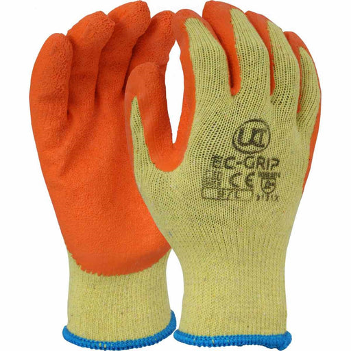 Orange Latex Palm Coated Grip Glove - General Work Gloves